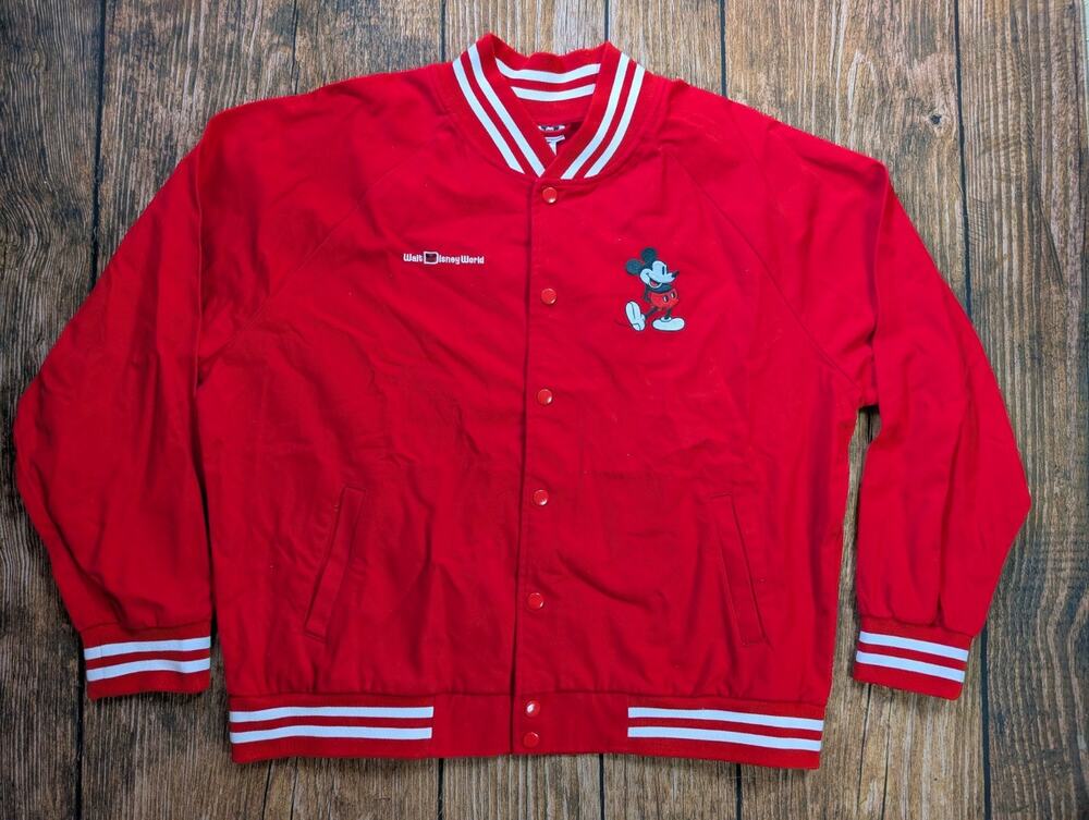 Disney World Parks Exclusive Red Varsity Jacket XL Vintage Inspired